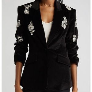 Cinq a sept Crystal Ivy Chenille Scrunched Cheyenne Blazer